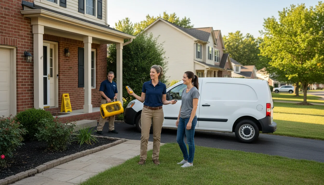 Residential water damage restoration in West Pittsburg, PA
